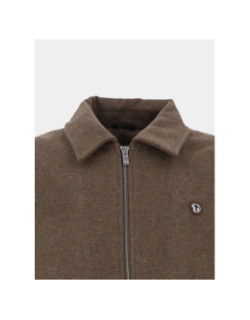 Blouson zippé en laine épaisse reboot marron homme - Benson & Cherry