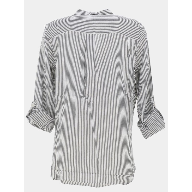Chemise rayée pailletée bumpy blanc bleu femme - Vero Moda