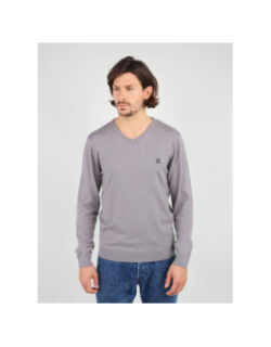 Pull léger à col v revio gris homme - Oxbow