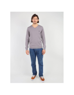 Pull léger à col v revio gris homme - Oxbow