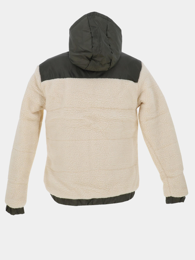 Veste bi-matère sherpa neo team blanc et kaki homme - Polo Team
