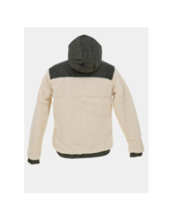 Veste bi-matère sherpa neo team blanc et kaki homme - Polo Team