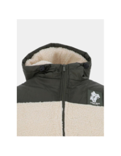 Veste bi-matère sherpa neo team blanc et kaki homme - Polo Team