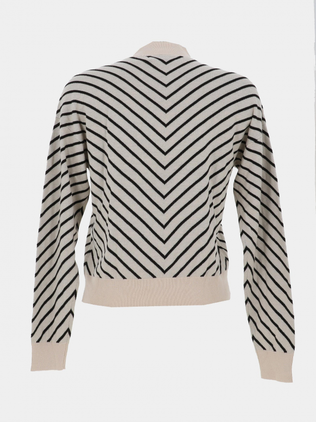 Pull fin rayé capricorn beige noir femme - Vero Moda