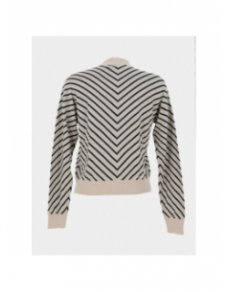 Pull fin rayé capricorn beige noir femme - Vero Moda