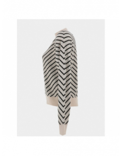 Pull fin rayé capricorn beige noir femme - Vero Moda