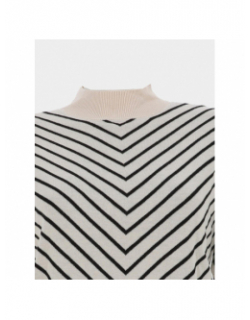 Pull fin rayé capricorn beige noir femme - Vero Moda