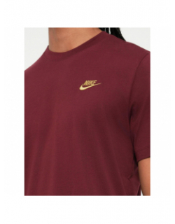 T-shirt nsw club à logo brodé doré bordeaux homme - Nike
