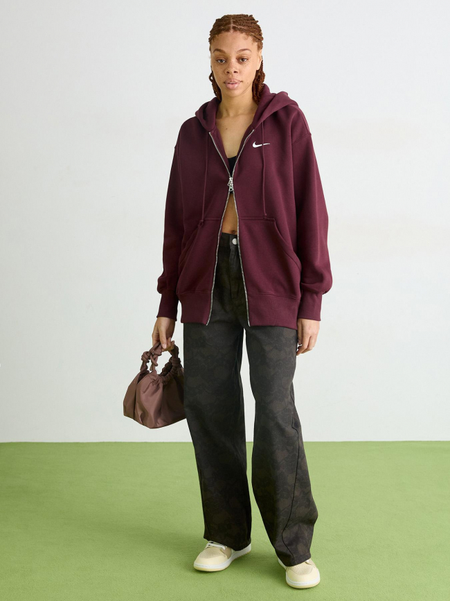 Sweat zippé à capuche nsw phoenix bordeaux femme - Nike