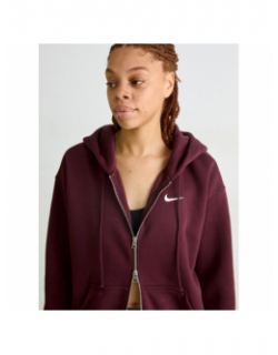 Sweat zippé à capuche nsw phoenix bordeaux femme - Nike