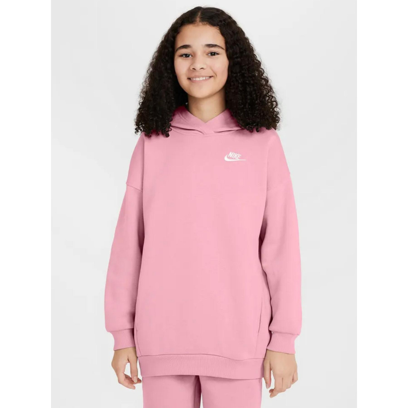 Sweat à capuche oversize nsw club fleece rose fille - Nike