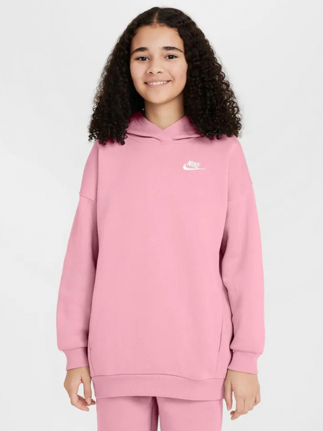 Sweat à capuche oversize nsw club fleece rose fille - Nike