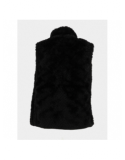 Veste sans manches à fausse fourrure réversible leopard carol noir femme - Aulp