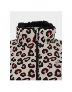 Veste sans manches à fausse fourrure réversible leopard carol noir femme - Aulp