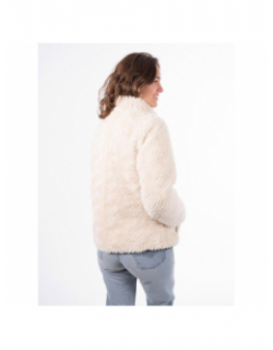 Veste réversible fausse fourrure carpy beige et noir femme - Aulp