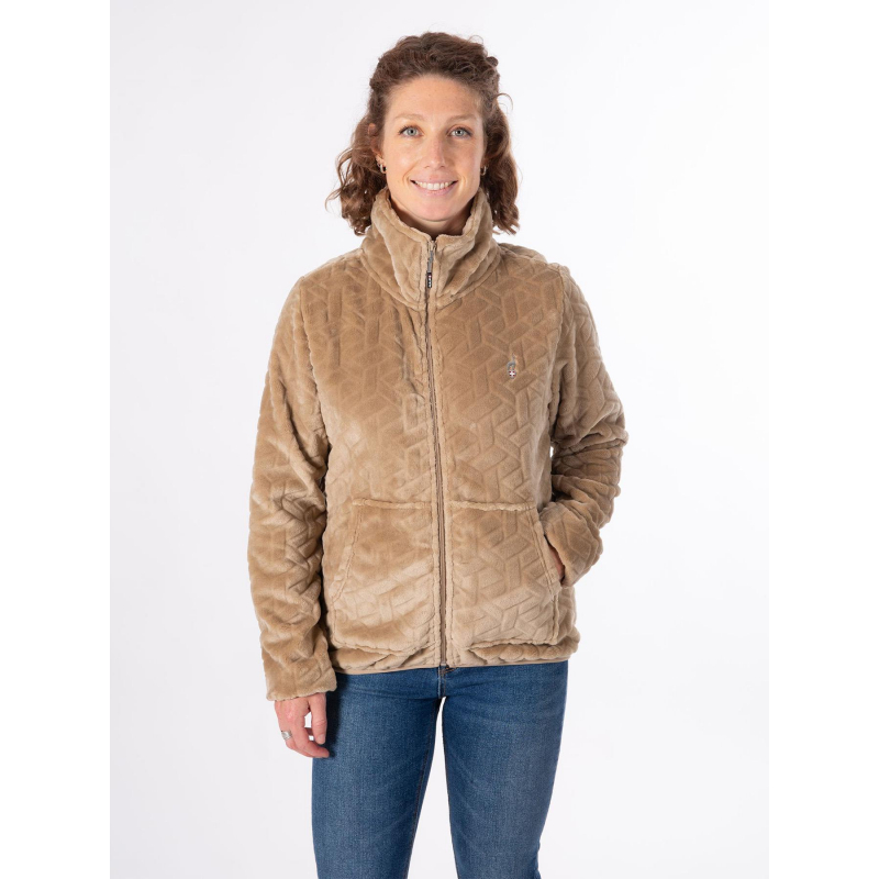 Veste polaire seconde couche virlo marron clair femme - Oxbow