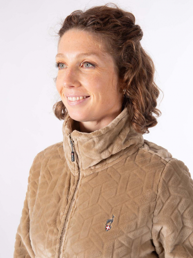 Veste polaire seconde couche virlo marron clair femme - Oxbow