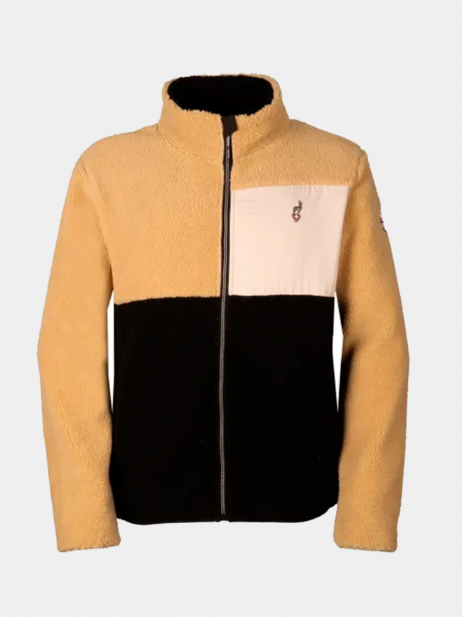 Veste polaire sherpa seconde couche beige et noir homme - Aulp