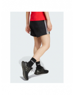 Short de sport 3 bandes noir et blanc femme - Adidas