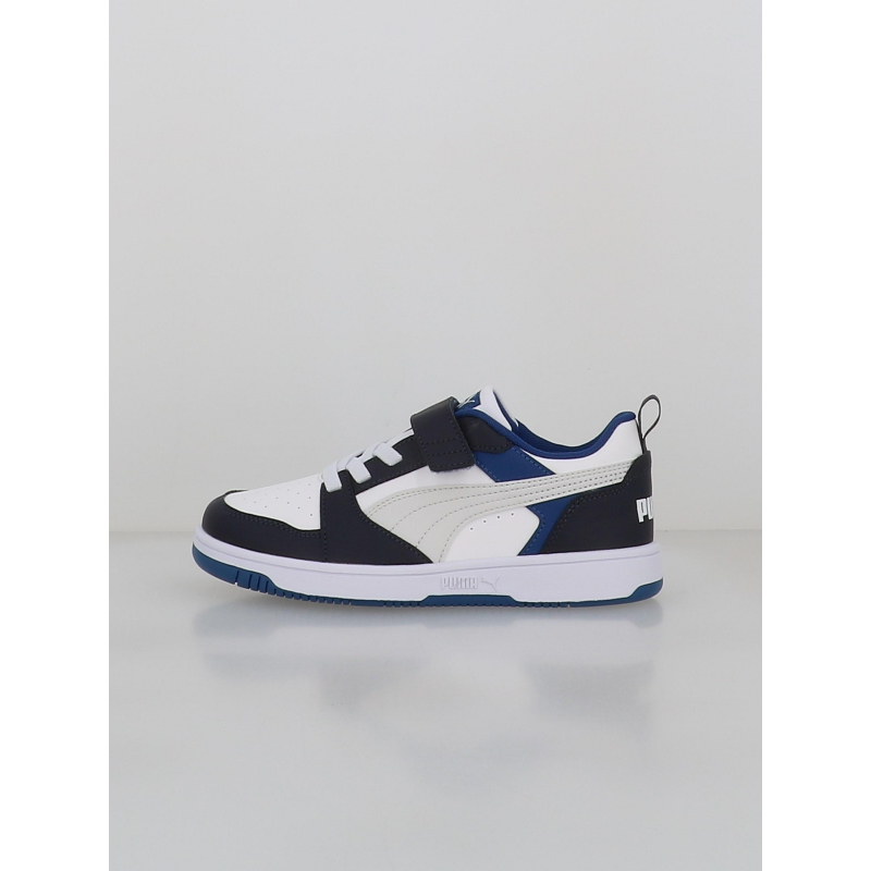 Baskets rebound v6 lo blanc et bleu enfant - Puma