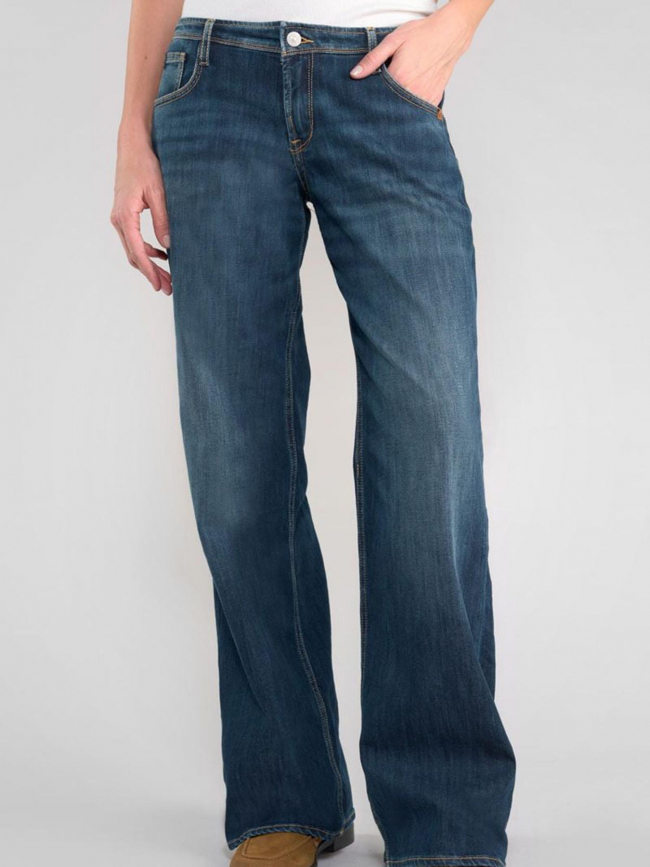 Jean large lauryn jeb bleu marine femme - Le Temps Des Cerises