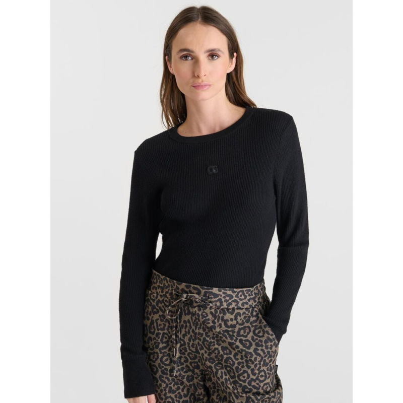 Pull côtelé stefy noir femme - Le Temps Des Cerises