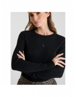 Pull côtelé stefy noir femme - Le Temps Des Cerises