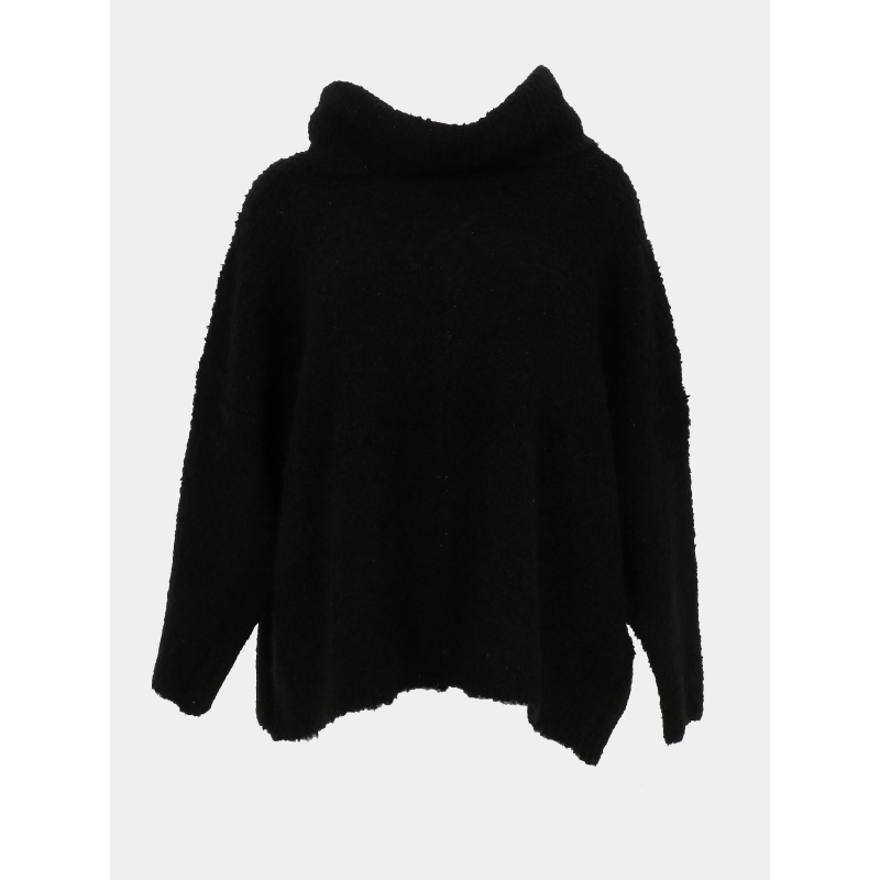 Pull col roulé en laine roy noir femme - Le Temps Des Cerises