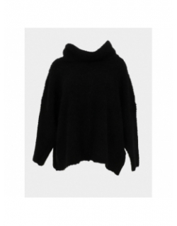 Pull col roulé en laine roy noir femme - Le Temps Des Cerises