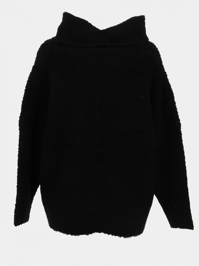 Pull col roulé en laine roy noir femme - Le Temps Des Cerises