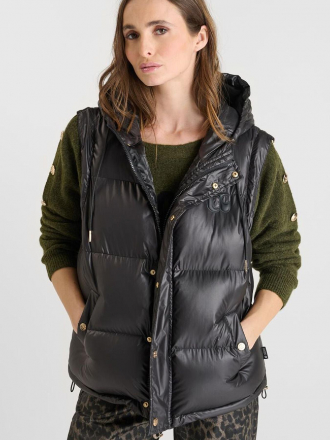 Doudoune à manches dézippables inge noir femme - Le Temps Des Cerises