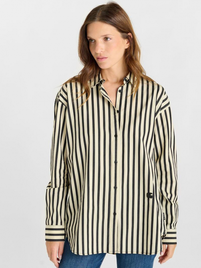 Chemise rayée blaka écru et noir femme - Le Temps Des Cerises