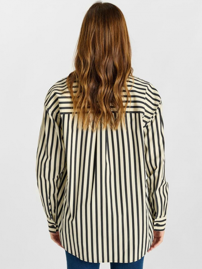 Chemise rayée blaka écru et noir femme - Le Temps Des Cerises