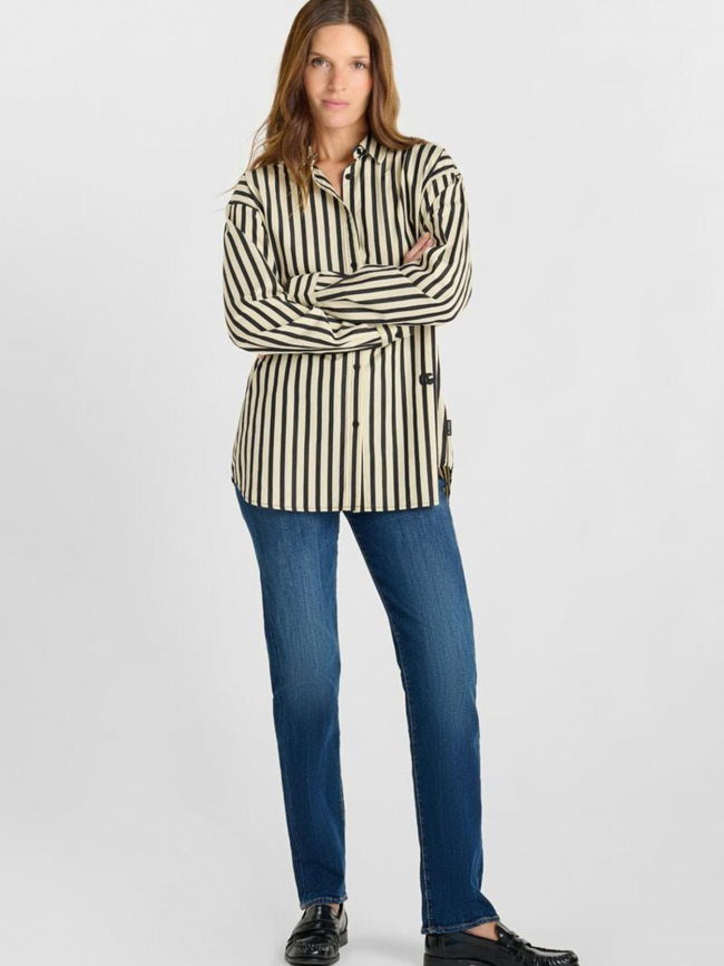 Chemise rayée blaka écru et noir femme - Le Temps Des Cerises