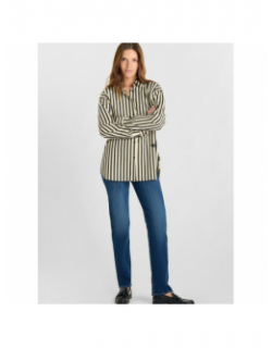 Chemise rayée blaka écru et noir femme - Le Temps Des Cerises