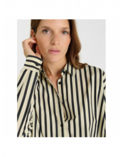 Chemise rayée blaka écru et noir femme - Le Temps Des Cerises