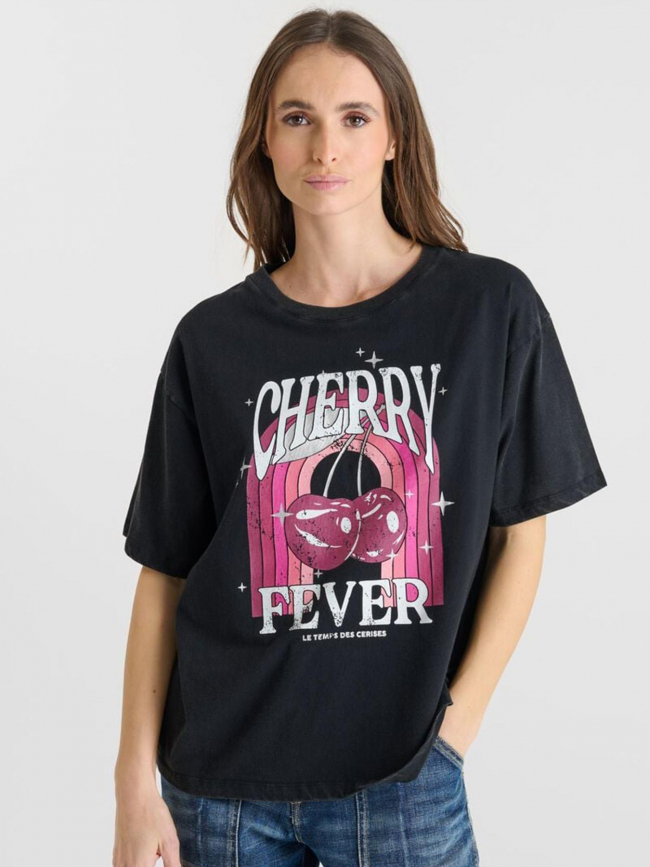 T-shirt rosalia noir femme - Le Temps Des Cerises