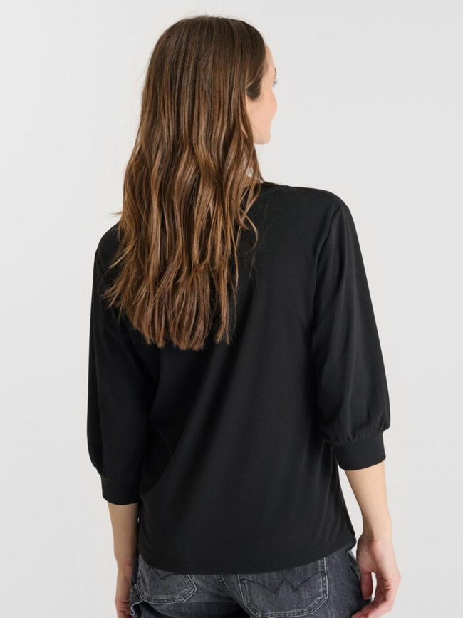 T-shirt à col en v ticka noir femme - Le Temps Des Cerises