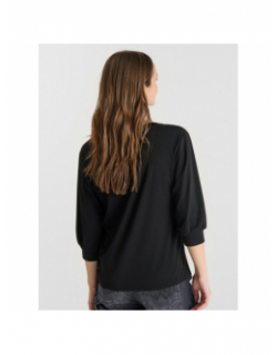 T-shirt à col en v ticka noir femme - Le Temps Des Cerises