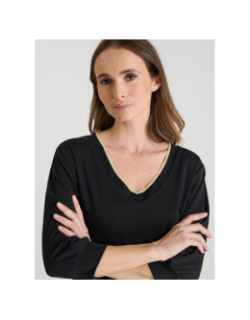 T-shirt à col en v ticka noir femme - Le Temps Des Cerises