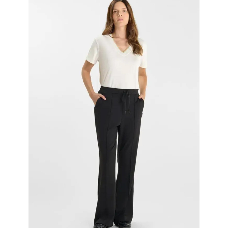 Pantalon flare en jersey natash noir femme - Le Temps Des Cerises