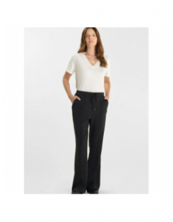 Pantalon flare en jersey natash noir femme - Le Temps Des Cerises