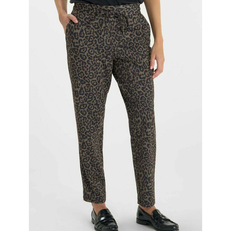 Pantalon léopard marron femme - Le Temps Des Cerises