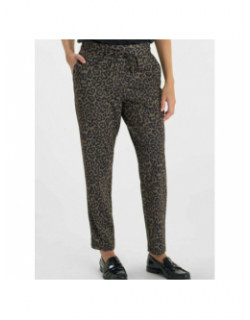 Pantalon léopard marron femme - Le Temps Des Cerises