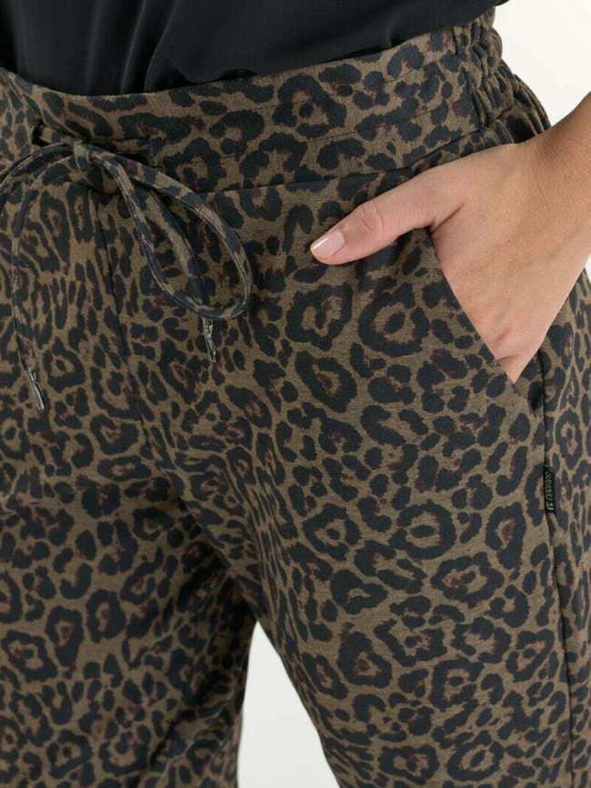 Pantalon léopard marron femme - Le Temps Des Cerises