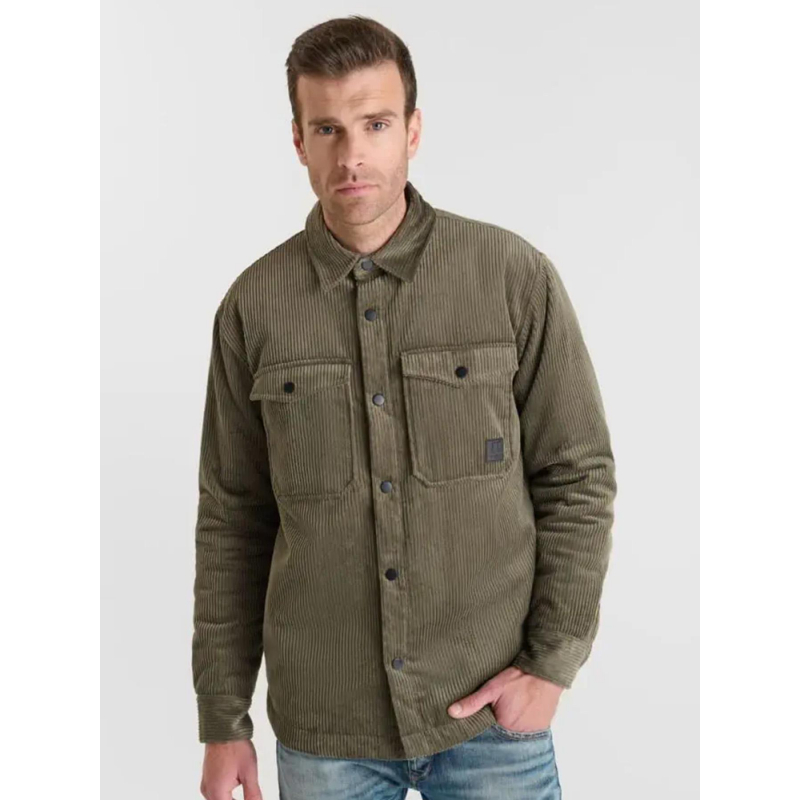 Veste en velours zetax kaki homme - Le Temps Des Cerises