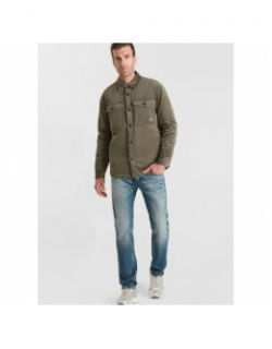 Veste en velours zetax kaki homme - Le Temps Des Cerises