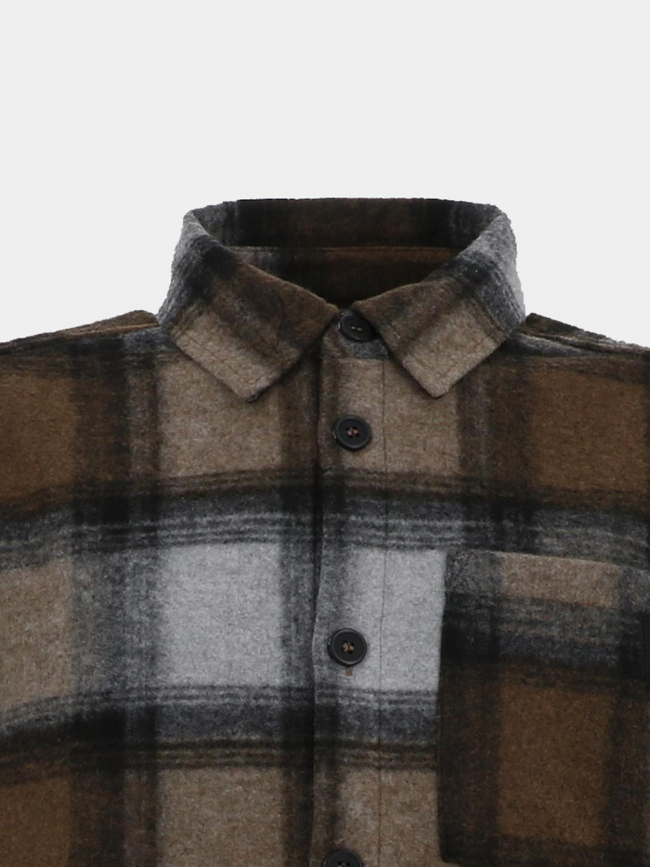 Surchemise à carreaux pigan gris homme - Le Temps Des Cerises