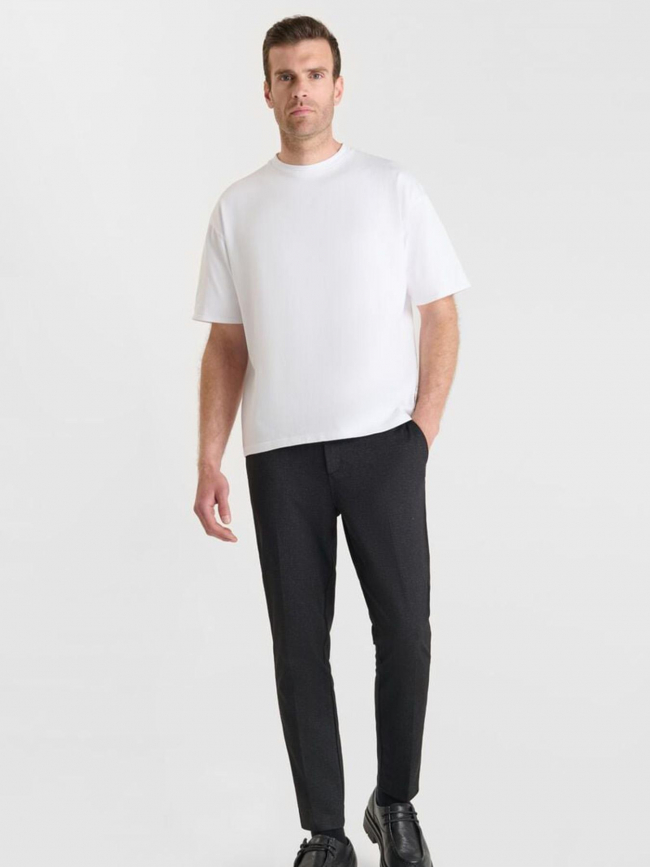 Pantalon effet chiné dexa noir homme - Le Temps Des Cerises