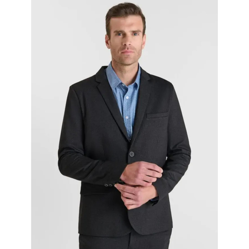 Veste blazer effet chiné spand noir homme - Le Temps Des Cerises